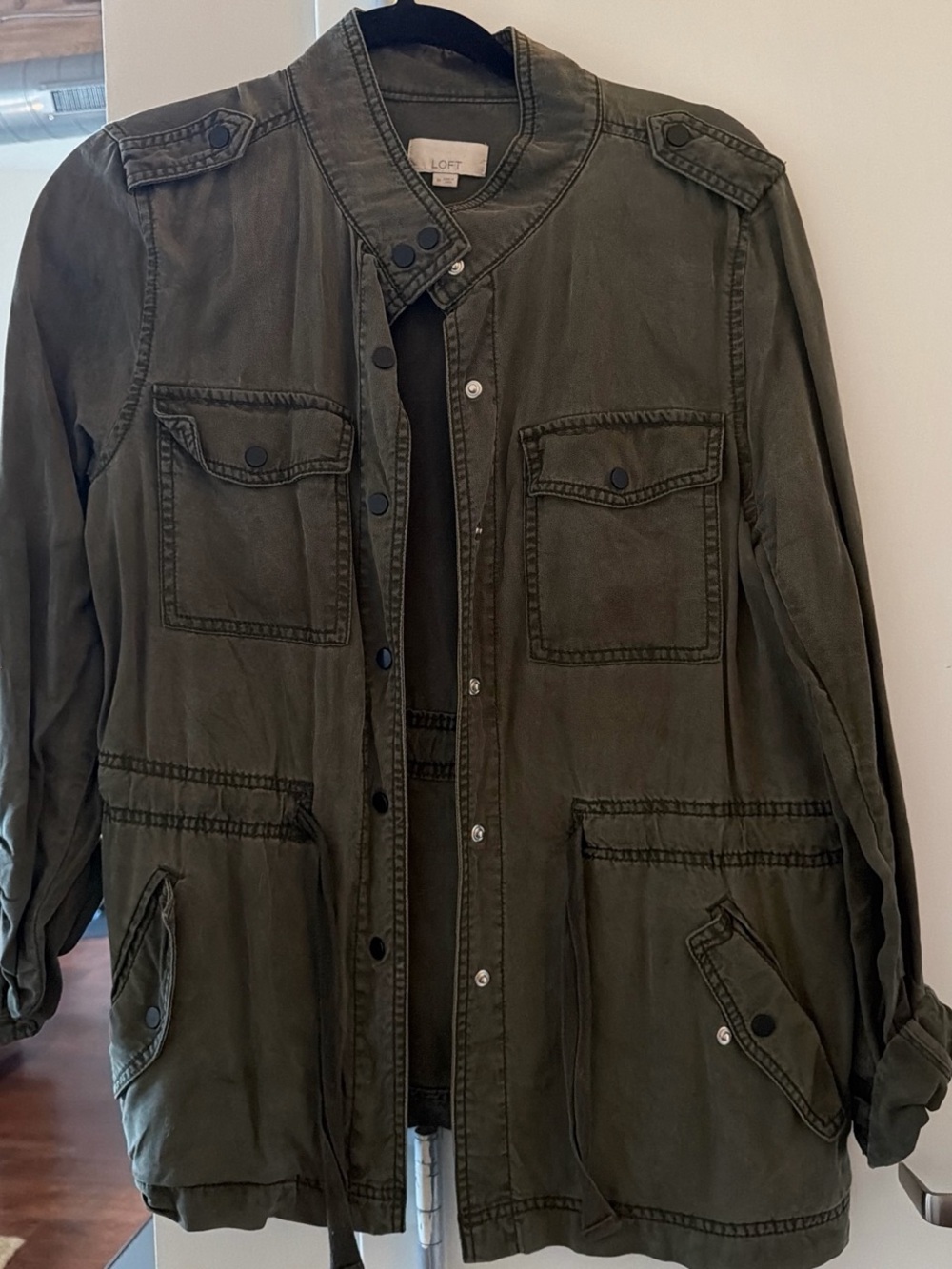 LOFT Olive Green Utility Field Jacket - Medium (m)